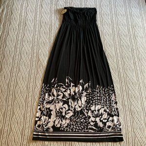 Soma Strapless Floral Print Maxi Dress Size Small